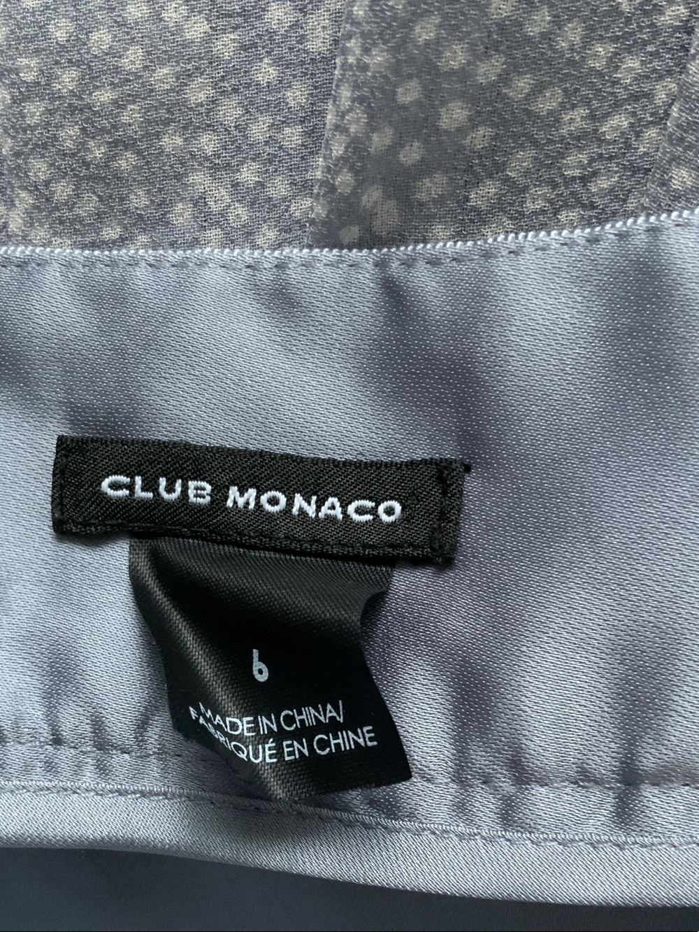 Club Monaco Light Blue Silk Pleated Polka dot Skirt 6 - Picture 2 of 5